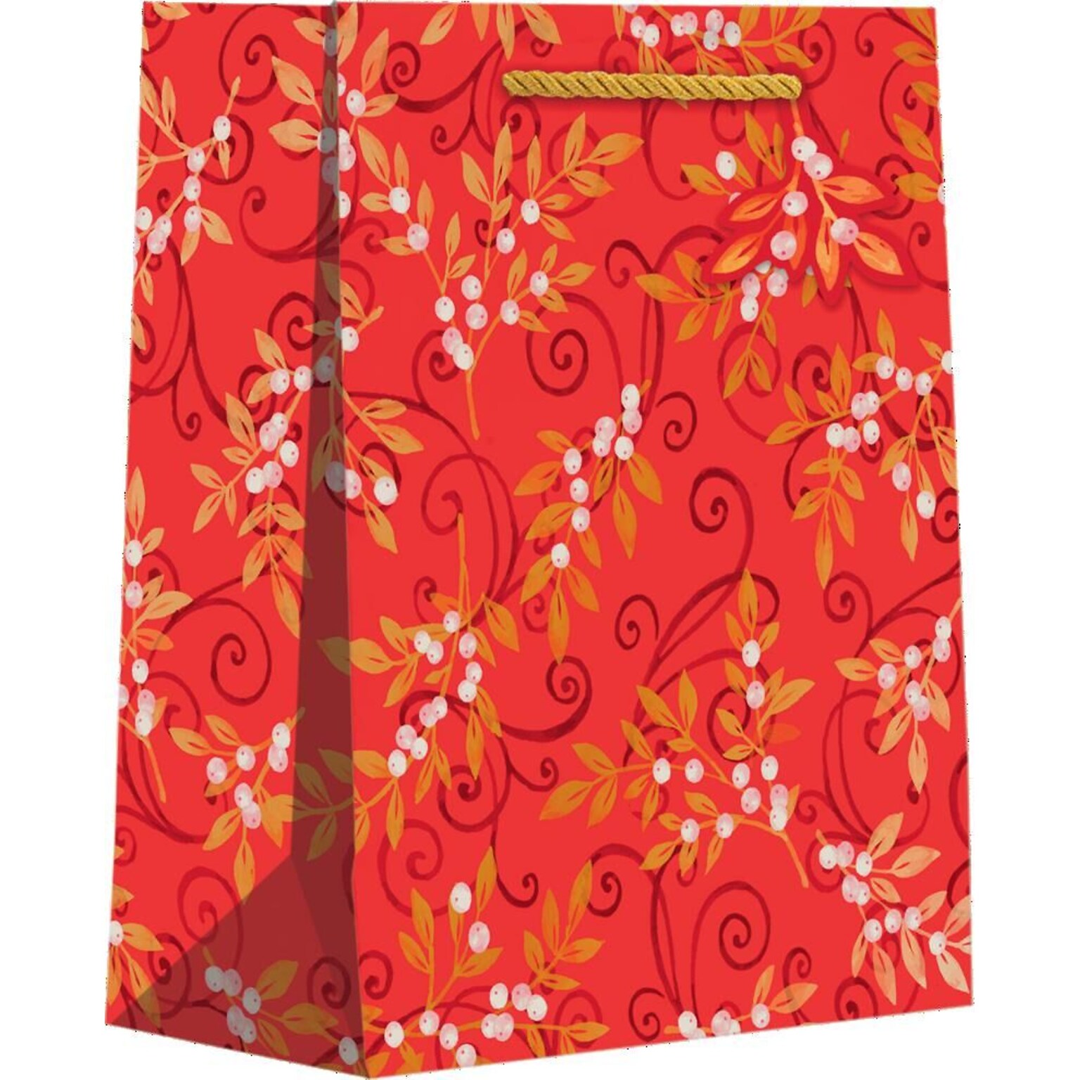 JAM Paper Holiday Floral Medium Gift Bags, 120/pack (526BXMT5381)