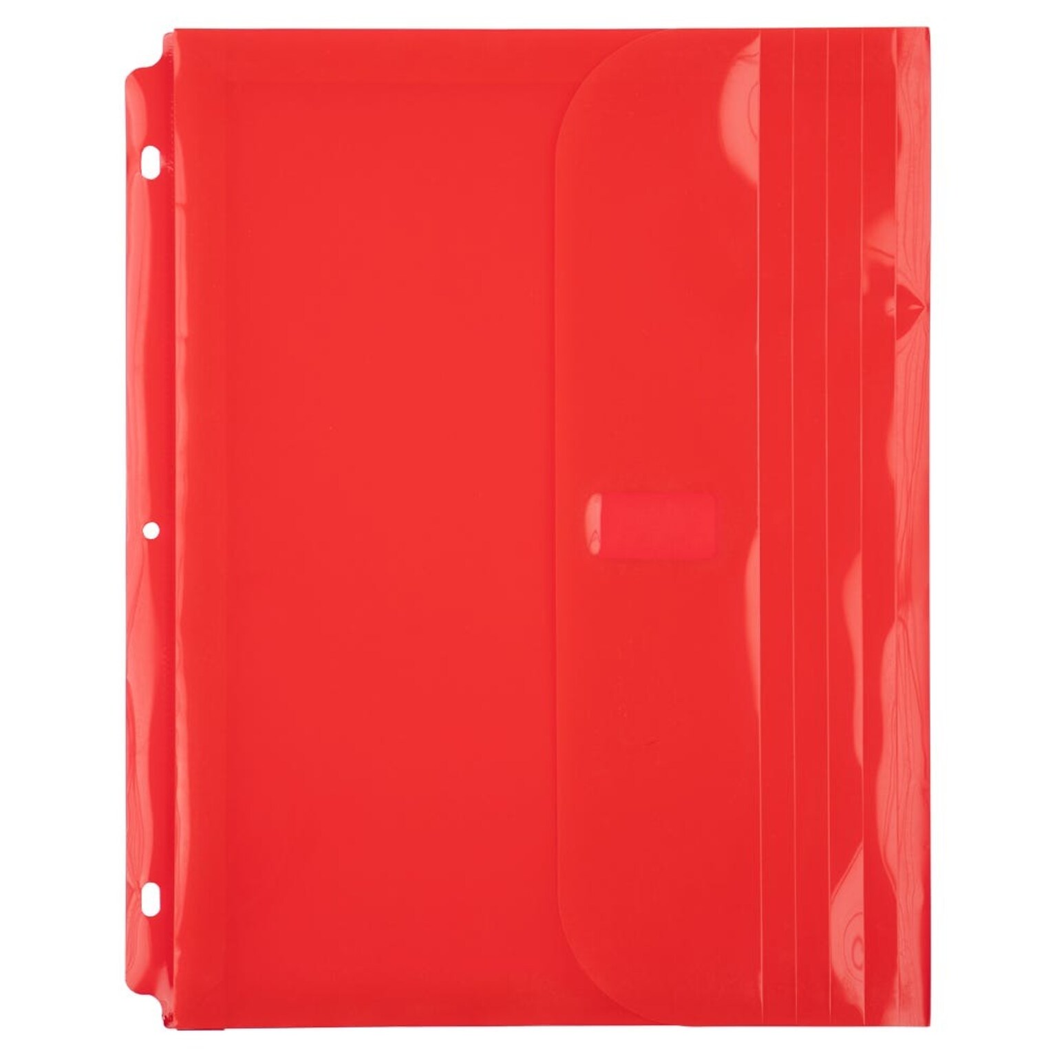 JAM Paper Plastic Binder Pocket, Red, 3/Pack (218VB1REX3)