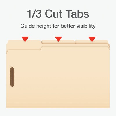 Pendaflex Heavy Duty File Folder, 1-Tab, Assorted, Legal Size, Manila, 50/Box (1007063)