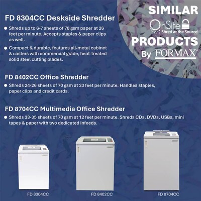 Formax OnSite 8206CC 17-Sheet Cross-Cut Deskside Shredder (FD 8206CC)