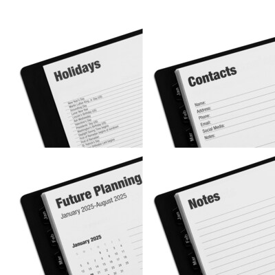 2024 Quill Brand® 8" x 11 14-Month Monthly/Weekly Planner, 8x11, Black (5216224QCC)