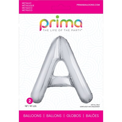 Party City (Air-Filled) 16 A Foil Balloon, Silver, 2/Pack (AM60050265-18)