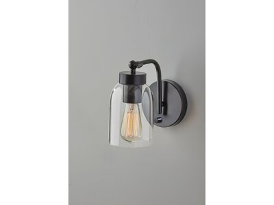 Adesso Bristol 1-Light Incandescent Bulb Armed Sconce, Black (4286-01)