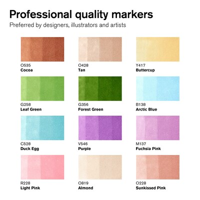 Winsor & Newton Promarker Dual-Tip Alcohol Based Marker, Manga Fantasy, 12/Pack (WNX0290142)