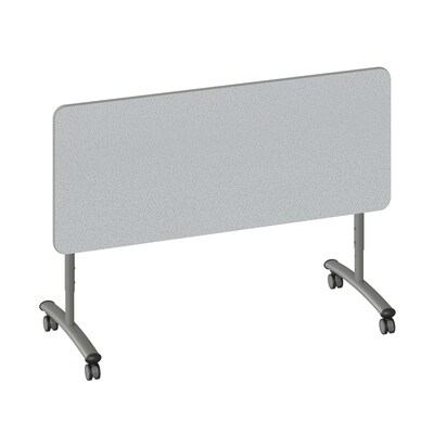 Correll 60W x 30D Adjustable Foldable Rectangular Training Room Table, Laminate, With Wheels, Gray Granite (FTS3060TF151413)