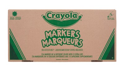 Crayola Kid's Markers, Broad Line, Assorted Colors, 256/Carton (58-8201)