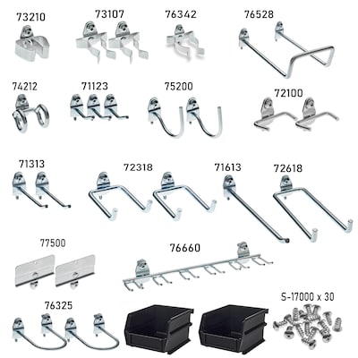 Triton Products DuraHook Kit, 24 Assorted Pegboard Hooks and 2 Bins (76901)