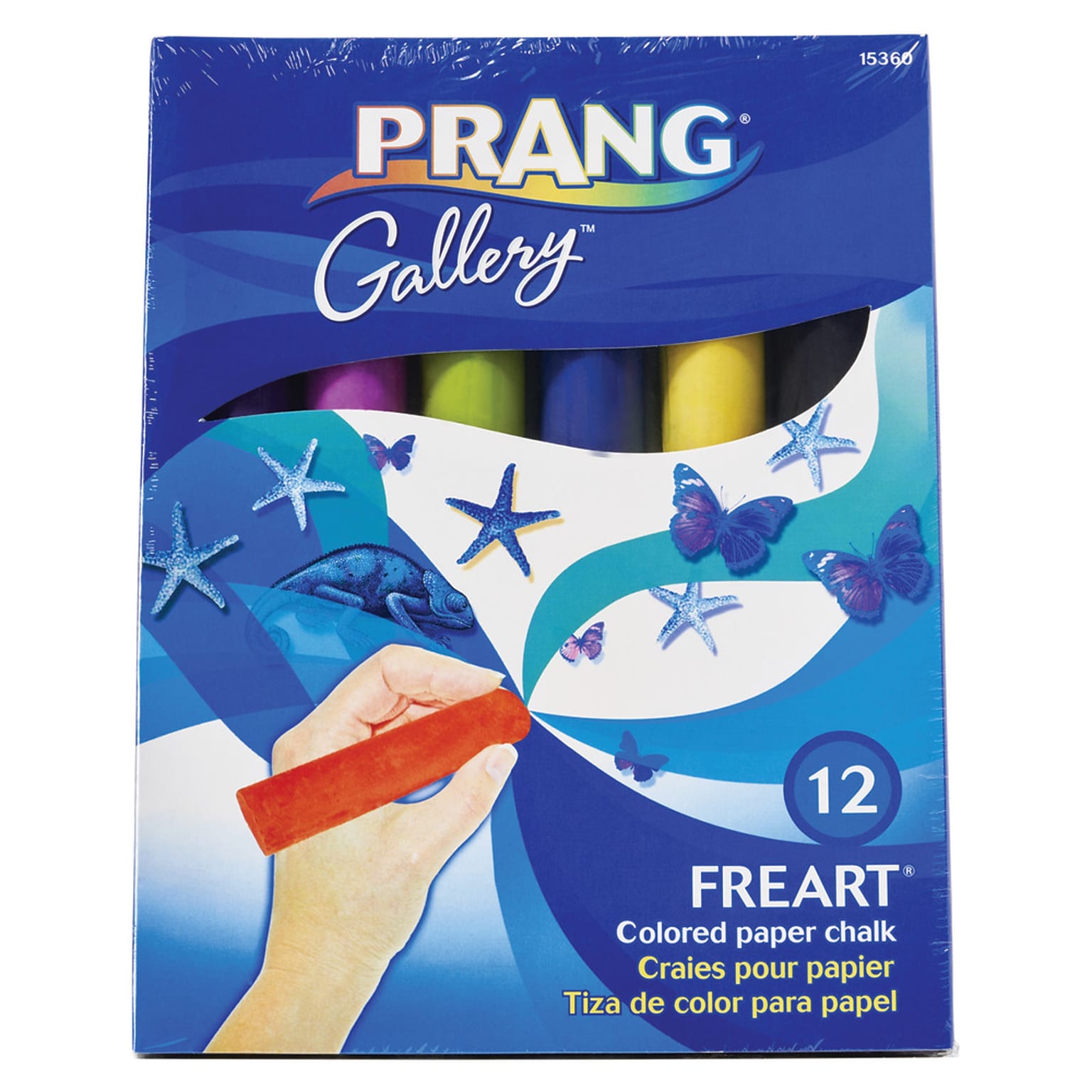 Prang Freart Sidewalk Chalk, Assorted Colors, 12/Box (DIX15360)