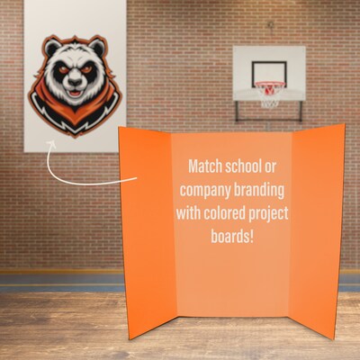 Flipside Tri-Fold Presentation Board, 36" x 48", Corrugated, Assorted Colors, 24/Carton (30045)