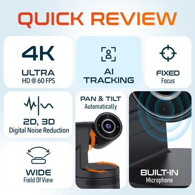 Delton C68 PTZ Ultra HD 4K Webcam, Black (DCAIC68PTZ)