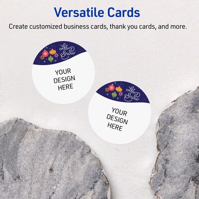 Avery Silver-Snowflakes Matte Blank Card, White, 120/Pack (S00-FK5)