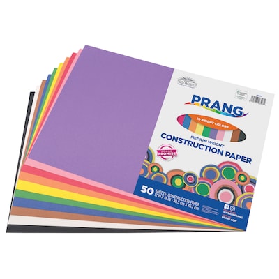 Prang 12 x 18 Construction Paper, Assorted Colors, 50 Sheets/Pack (P6507-0001)