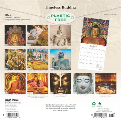 2025 Brush Dance Timeless Buddha 12 x 12 Monthly  Wall Calendar (9781975478674)