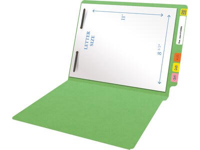 Medical Arts Press Heavy Duty End Tab File Folder, Straight-Cut, Letter Size, Green, 40/Box (S-09461-GRN)