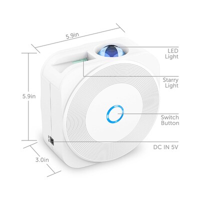 eco4life Bluetooth/Wi-Fi Smart Laser Star Projector, White (SK23)