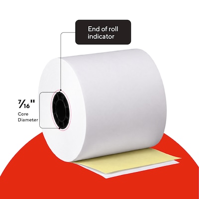 Staples 2 Part Carbonless Cash Register/POS Rolls, 3" x 90', 10 Rolls/Pack (28389/452173)