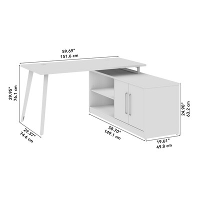 Bush Business Furniture Vista 60"W L Shaped Desk with Low Storage Cabinet, Black Walnut (VST006BW)