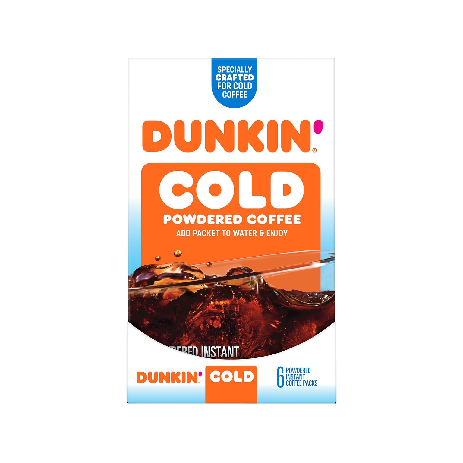 Dunkin Cold Coffee Packet, 1.02 oz., 6/Box (8133401632)