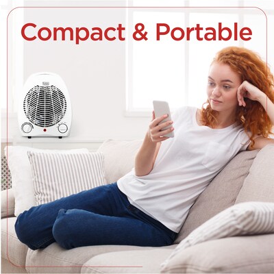 Black & Decker 1500-Watt Portable Ceramic Electric Desk Heater, White (BHD101W)