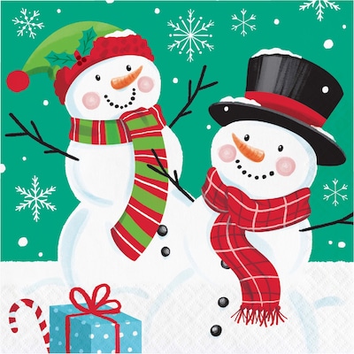 Say Hooray! Frosty Friends Paper Plates and Napkins Kit, Multicolored, 48/Pack (DTC9390E2G)