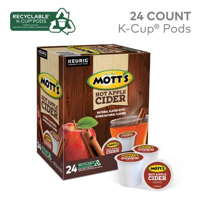 Motts Hot Apple Cider, 0.79 oz. Keurig K-Cup Pods, 24/Box (386040)