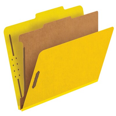 Pendaflex Pressboard Classification Folder, 1-Dividers, 1 3/4 Expansion, Letter Size, Yellow, 10/Box (23734)