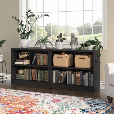 Bush Furniture Universal 30H 2-Shelf Bookcase, Classic Black, 2/Set (UB001BL)