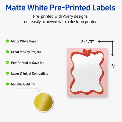 Avery Rectangle Multipurpose Labels, 4 x 3-1/3, White, 40/Pack (19479370574)