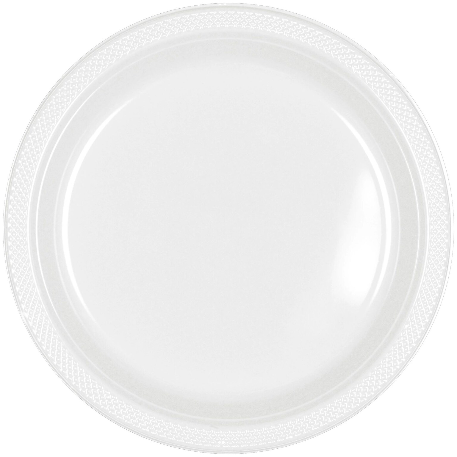 Party City 7 Plastic Plates, White, 20 Plates/Pack (AM431755-08-ST)