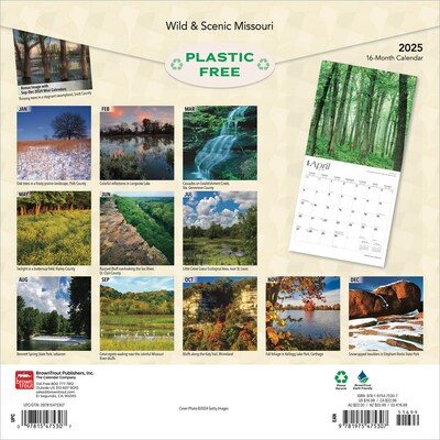 2025 BrownTrout Missouri Wild & Scenic 12 x 12 Monthly Wall Calendar (9781975475307)