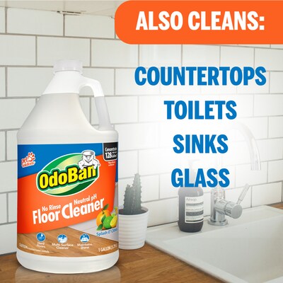 OdoBan Pet Solutions Neutral pH Floor Cleaner Concentrate, Citrus Scent, 1 Gallon (9361B61-G4)
