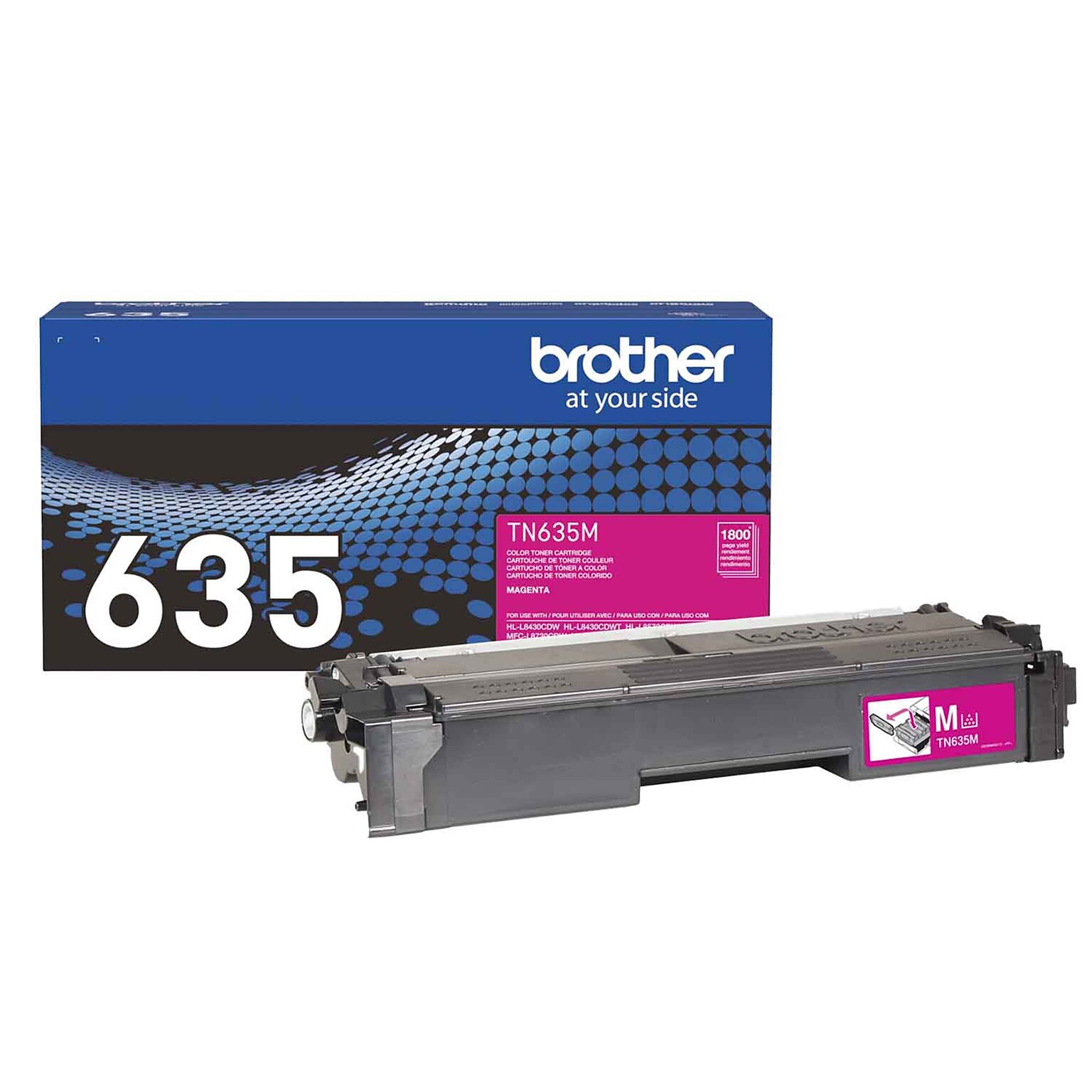 Brother TN635 Standard Yield Magenta Toner Cartridge, Prints Up to 1,800 Pages(TN635M)