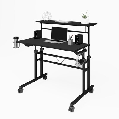Techni Mobili 36" Mobile Desk, Black (RTA-3800SU-BK)