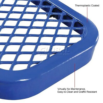 Global Industrial 6' Outdoor Steel Flat Bench, Expanded Metal, Blue (277156BL)