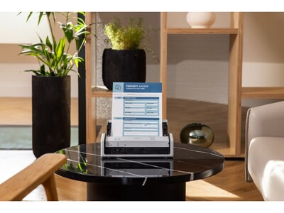 Brother ADS-1300 Compact Desktop Document Scanner, White/Black