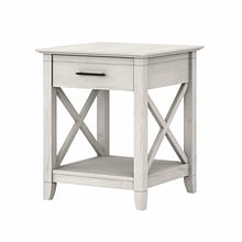 Bush Furniture Key West 20 x 20 End Table, Linen White Oak (KWT120LW-03)