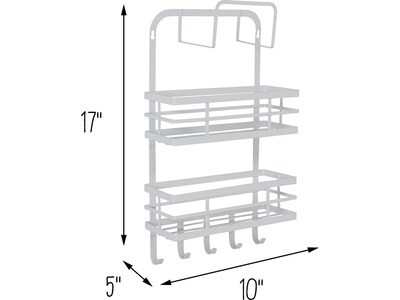 Honey-Can-Do Metal Over-Cabinet Door Organizer with Hooks, White (KCH-09426)