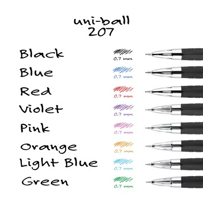 uni-ball 207 Signo RT Retractable Gel Pens, Medium Point, 0.7mm, Blue Ink, 4/Pack (45532PP)