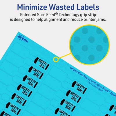 Avery Laser/Inkjet Multipurpose Decorative Edge Labels, 0.5" x 2.5", Bright Blue, 900/Pack (94749)