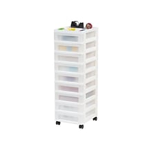 Iris 9-Drawer Storage Cart, White/Translucent White (585004)