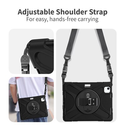 CODi Rugged Case Integrated Screen Protector for iPad Air 11" (M2/M3), Pro 11" (1-4 Gen), Air 10.9" (4-5 Gen), Black