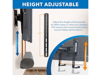 Mount-It! TV/Wall Mounting 2-Piece Soundbar Bracket Set, 33 lbs. (MI-SB50)
