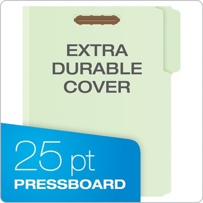 Pendaflex Reinforced Pressboard Classification Folder, 1 Expansion, Letter Size, Light Green, 25/Box (17178EE)