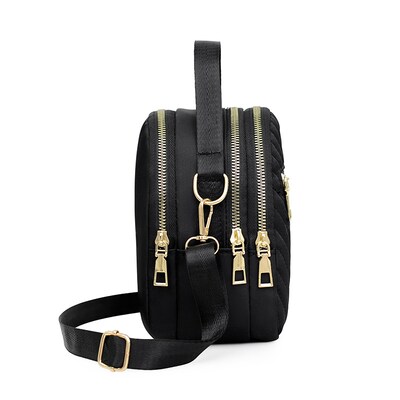 Nicci Polyester Cross-Body Quilted Bag, Black (CB3240510C-BLK)