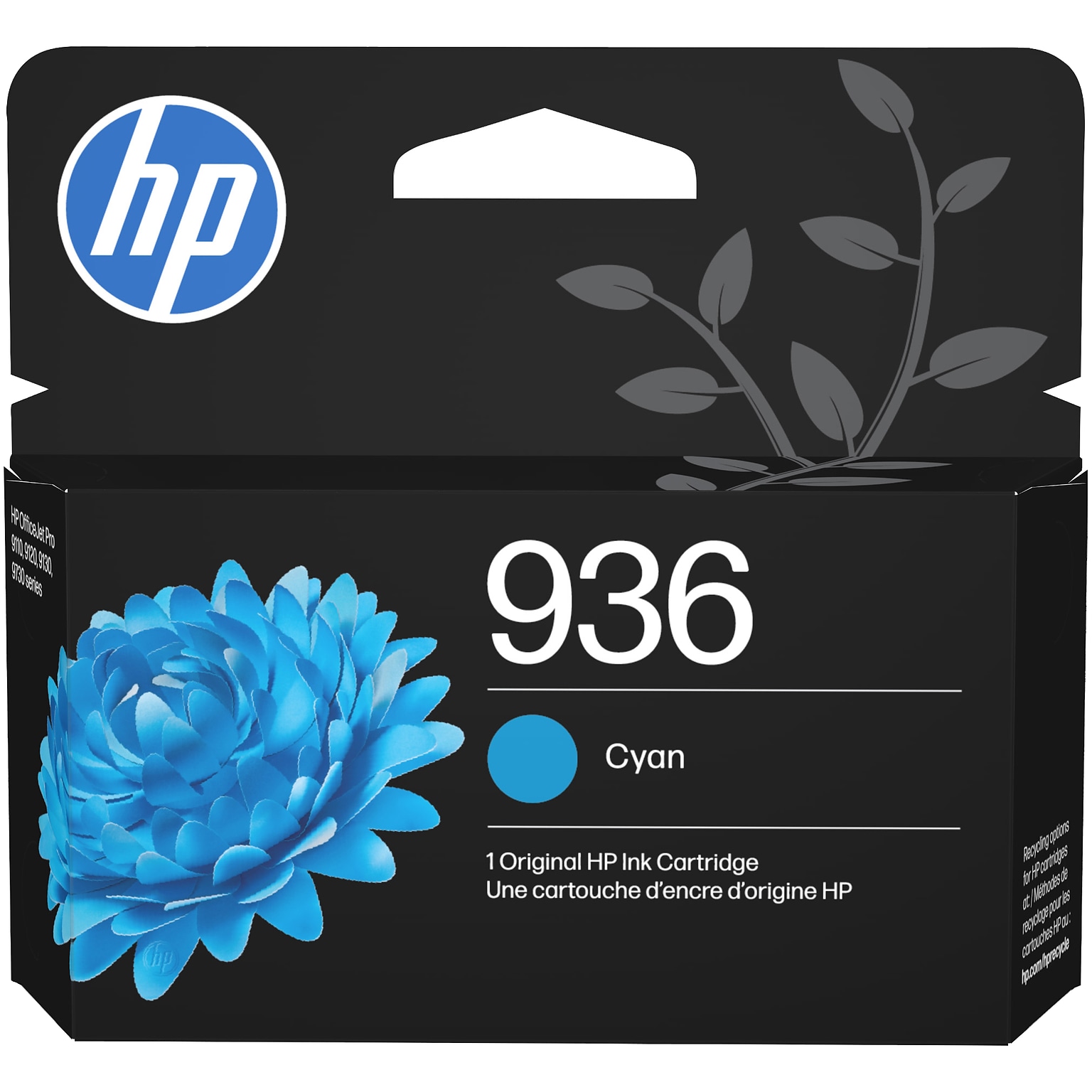 HP 936 Cyan Standard Yield Ink Cartridge, Prints Up to 800 Pages (4S6U9LN)