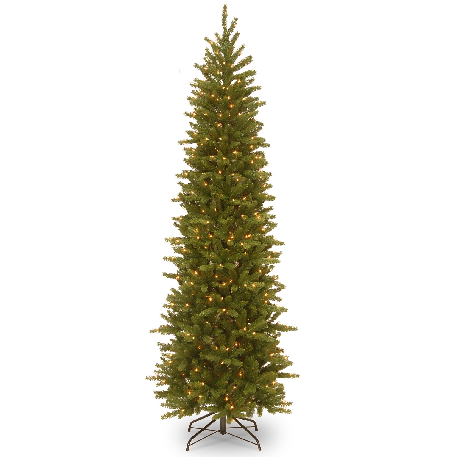 National Tree Company 6.5 ft. Pre-Lit Grande Fir Pencil Slim Artificial Christmas Tree with Clear Lights (PEGF4-334-65)