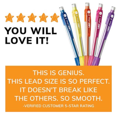BIC Velocity Mechanical Pencil, 0.7mm, #2 Hard Lead, 12/Pack (MV711-BLK)