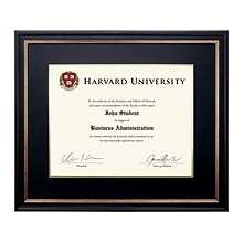Excello Global Products 11 x 14 Composite Wood Photo/Document Frame, Black/Gold/Red (EGP-HD-0383)