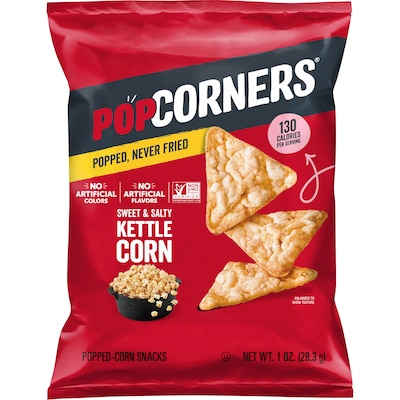 Popcorners Gluten-Free Popped Corn Chips Variety Pack, 28 Bags/Box (02486)