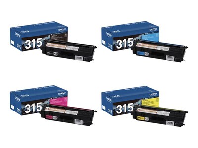 Brother TN-315 Black/Cyan/Magenta/Yellow High Yield Toner Cartridges, 4/Pack (TN315SET-STP)